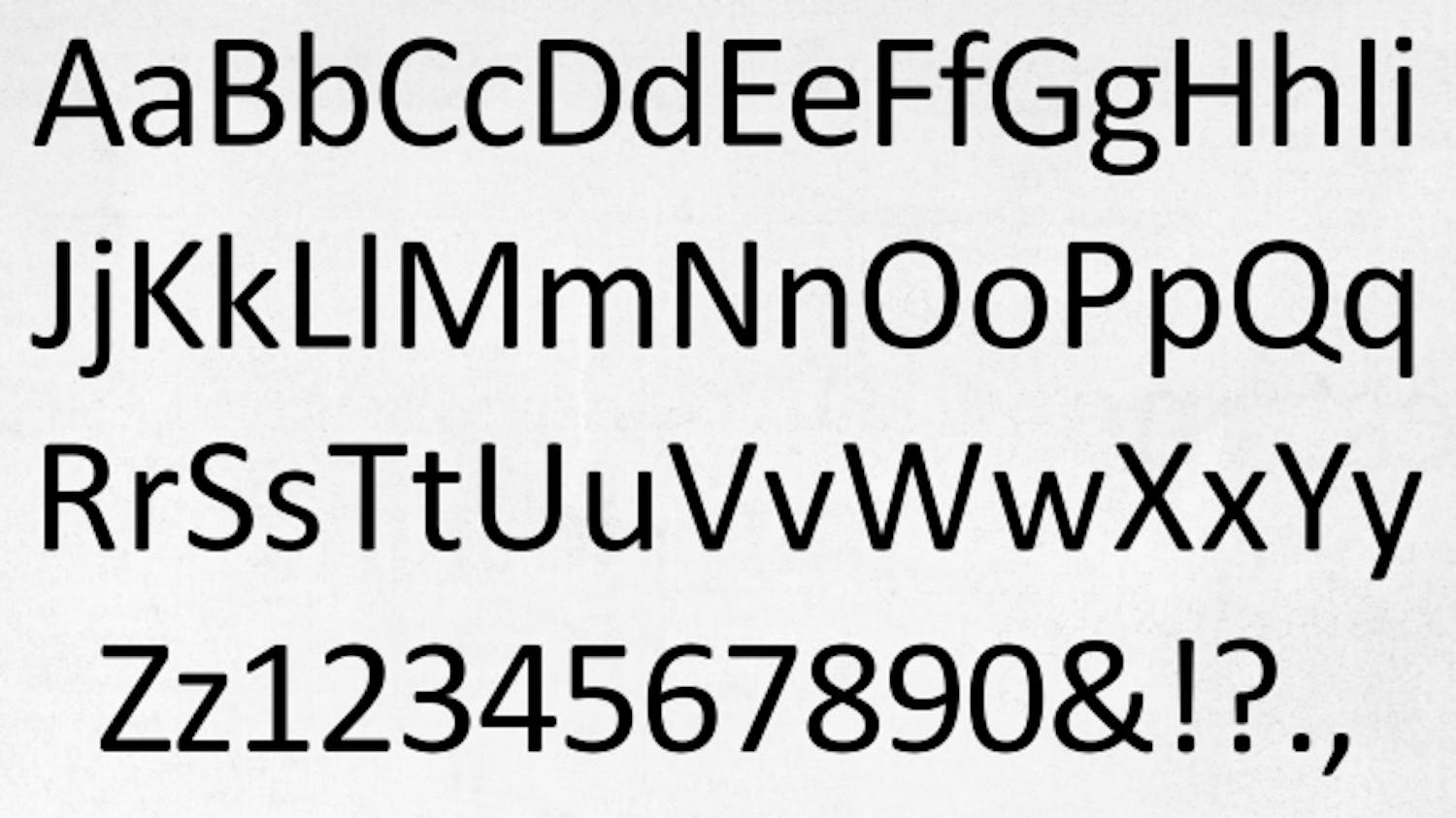 Calibri: Skrifttypen Calibri er diskret og nydelig, og du vil sikkert kunne genkende den fra mange tryksager og dokumenter.